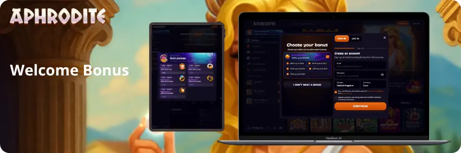 Aphrodite Casino welcome package